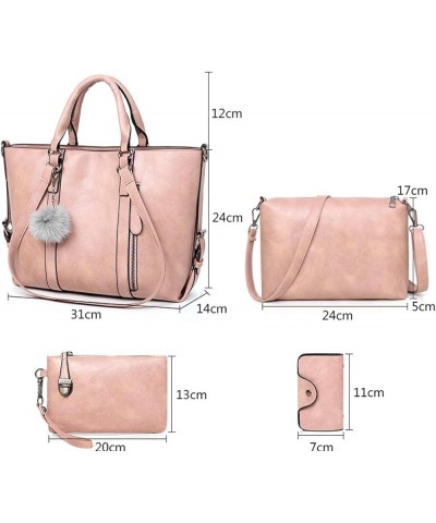 Women Handbags Designer Purses Sets PU Leather Shoulder Bags Large Tote Bag Handbag Brown $20.15 Totes