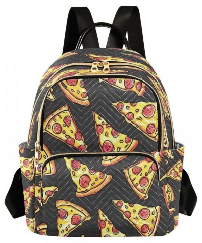 Pizza Cartoon Funny Women Backpack Purse Ladies Fashion Shoulder Bag Daypack Travel Bag 7.5L Small $16.42 Backpacks