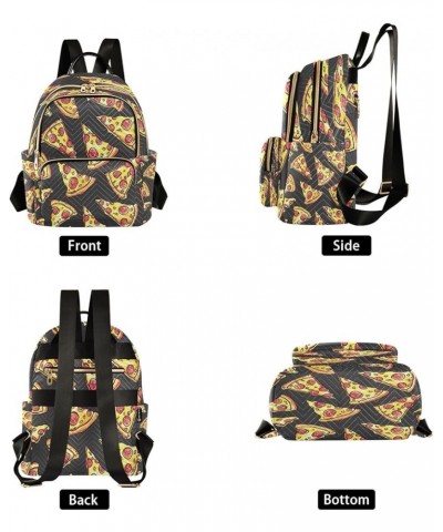 Pizza Cartoon Funny Women Backpack Purse Ladies Fashion Shoulder Bag Daypack Travel Bag 7.5L Small $16.42 Backpacks