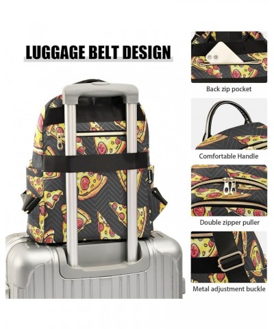 Pizza Cartoon Funny Women Backpack Purse Ladies Fashion Shoulder Bag Daypack Travel Bag 7.5L Small $16.42 Backpacks