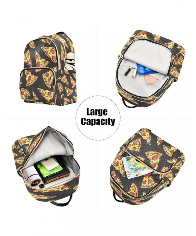 Pizza Cartoon Funny Women Backpack Purse Ladies Fashion Shoulder Bag Daypack Travel Bag 7.5L Small $16.42 Backpacks