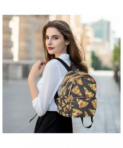 Pizza Cartoon Funny Women Backpack Purse Ladies Fashion Shoulder Bag Daypack Travel Bag 7.5L Small $16.42 Backpacks