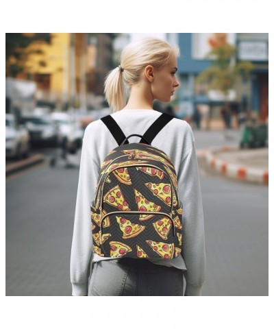 Pizza Cartoon Funny Women Backpack Purse Ladies Fashion Shoulder Bag Daypack Travel Bag 7.5L Small $16.42 Backpacks