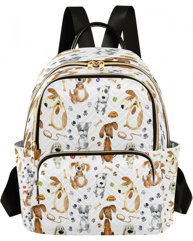 Cartoon Dogs Footprints Backpack for Women Purse Bag Travel Handbag Shoulder Bag $16.80 Backpacks