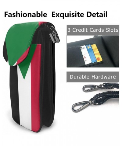 Cell Phone Purse Wallet Flag Of Sudan Small Crossbody Purse Bags With Shoulder Strap For Women Teen Girls $14.94 Crossbody Bags