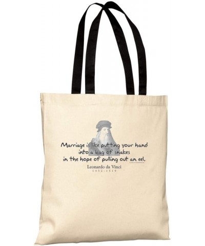 Tote Bag - Leonardo da Vinci Quote - Marriage is like a bag of snakes $12.44 Totes