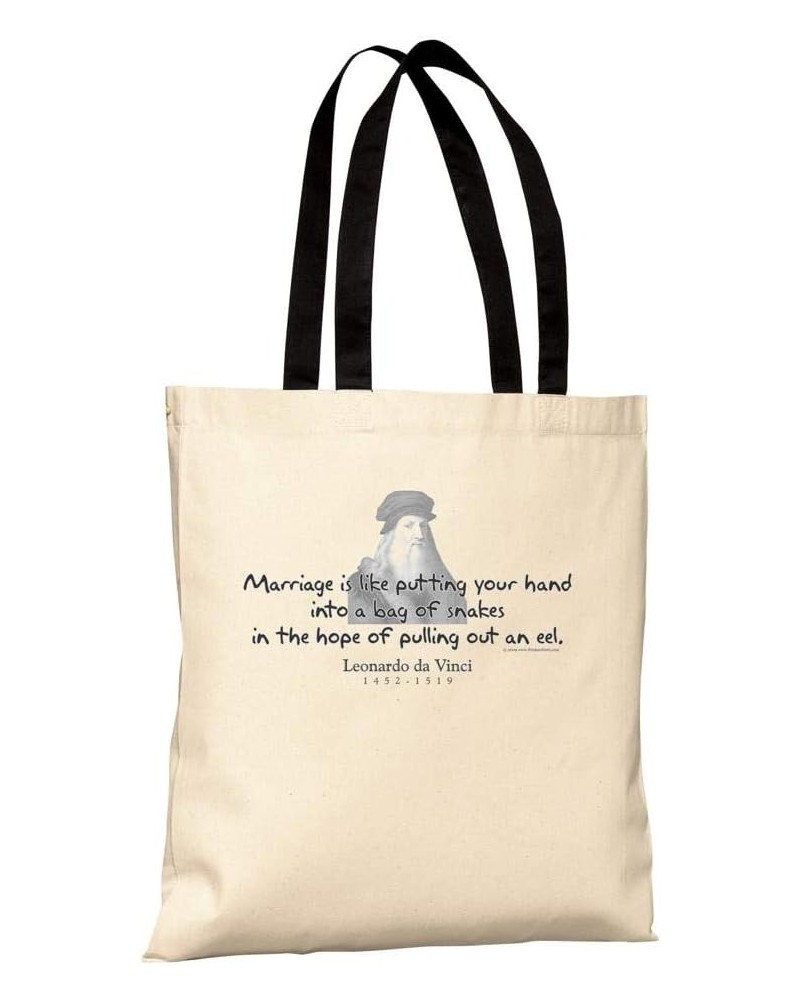 Tote Bag - Leonardo da Vinci Quote - Marriage is like a bag of snakes $12.44 Totes