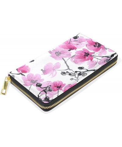 Seamless Yellow Sunflowers Texture Leather Long Wallet Organizer with Zipper Purse Clutch Bag for Women Men 4.13"(L) x 7.48"(...