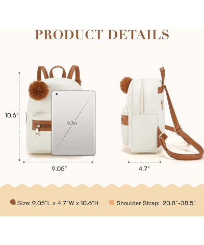 Mini Backpack for Women Small Backpack Purse With Tassel Cute PU Leather Bookbag Fashion Small Casual Daypacks 5-beige+brown ...