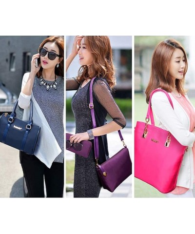 Women Ladies 6 Pcs Handbag Set Hobo Top Handle Bag Totes Satchels Crossbody Shoulder Bags and Purse Clutch Black $17.63 Totes