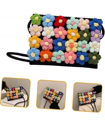 Flower Woolen Bag Crossbody Woven Bag Crochet Flowers Beach Shoulder Bag Woven Handbags for Women Bags Assorted Color $11.23 ...