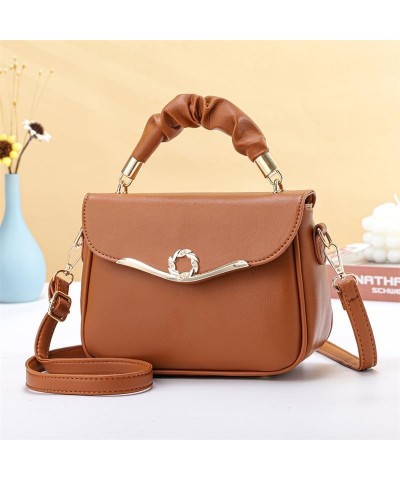 Women Sweet Cute Leather Messenger Bag Fashion Simple Satchel Purse Handbag Solid Top Handle Pink $41.74 Totes