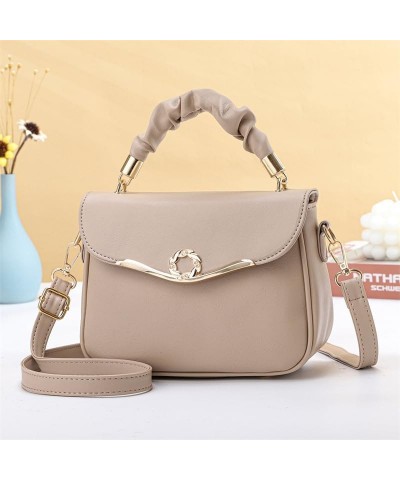 Women Sweet Cute Leather Messenger Bag Fashion Simple Satchel Purse Handbag Solid Top Handle Pink $41.74 Totes