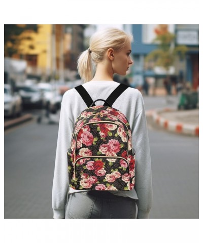 Bright Rose Backpack Purse for Women Lightweight Back Pack Casual Daypack Travel Shoulder Bag Bookbag - S Medium Multi05 $12....