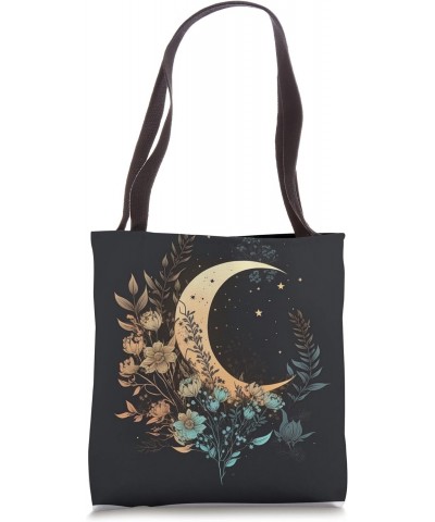 Floral Moon Phase flower crescent moon cool eclipse moon Tote Bag $10.82 Totes