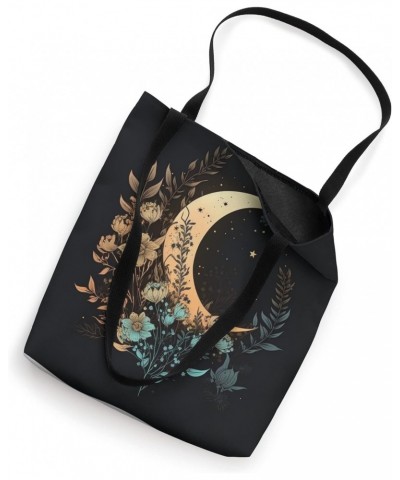 Floral Moon Phase flower crescent moon cool eclipse moon Tote Bag $10.82 Totes