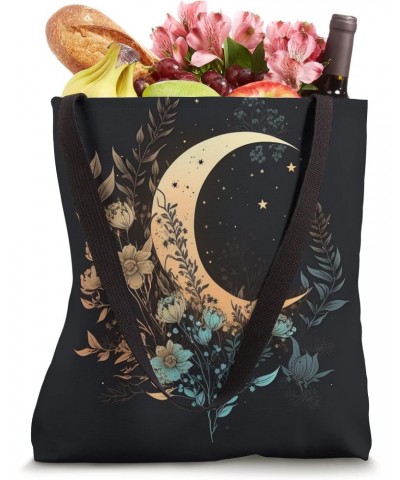 Floral Moon Phase flower crescent moon cool eclipse moon Tote Bag $10.82 Totes