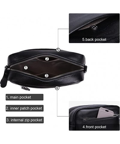 Women Fashion Genuine Leather Shoulder bag,Crossbody Bag for Women Wide Strap Shoulder Bag Top Zip 01-black $17.39 Shoulder Bags