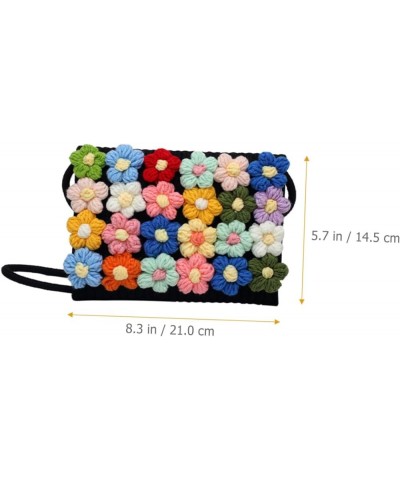 Flower Woolen Bag Crossbody Woven Bag Crochet Flowers Beach Shoulder Bag Woven Handbags for Women Bags Assorted Color $11.23 ...