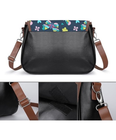 Women's Leather Flap Crossbody Purse Handbag Shoulder Bag, Sling Flap Bag for Party Christmas Pattern (823) $18.44 Shoulder Bags