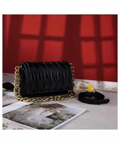 Quilted Handbags for Women Crossbody Bags Trendy Small Purses and Top Handle Handbags Midnight Black $27.79 Satchels