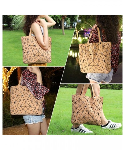 Geometric Tote Bag - Crossbody Handbag Top Handle Shopping Bag Women Girl Fashion Shoulder Bag - Luminous or Cork Tote Bag Co...