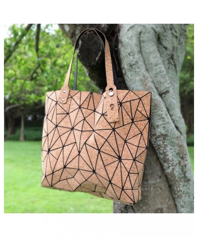 Geometric Tote Bag - Crossbody Handbag Top Handle Shopping Bag Women Girl Fashion Shoulder Bag - Luminous or Cork Tote Bag Co...