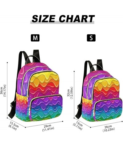 Mini Backpack Purse for Women Lightweight Girls Small Size Bright Rainbow Wave School Teens College Traveling Medium $13.86 B...