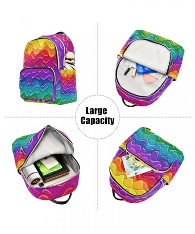 Mini Backpack Purse for Women Lightweight Girls Small Size Bright Rainbow Wave School Teens College Traveling Medium $13.86 B...