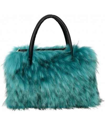 Furry Shoulder Bag for Women Fuzzy Faux Fur Large Tote Handbag Cute Soft Fluffy Purse Blue $22.03 Totes