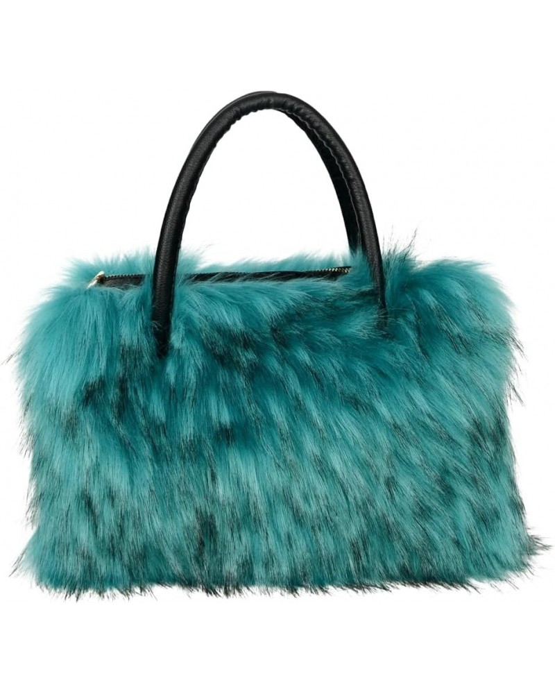 Furry Shoulder Bag for Women Fuzzy Faux Fur Large Tote Handbag Cute Soft Fluffy Purse Blue $22.03 Totes