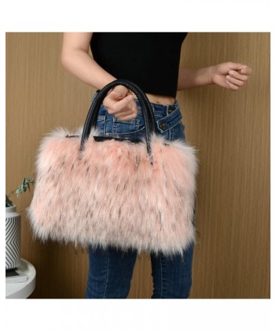 Furry Shoulder Bag for Women Fuzzy Faux Fur Large Tote Handbag Cute Soft Fluffy Purse Blue $22.03 Totes