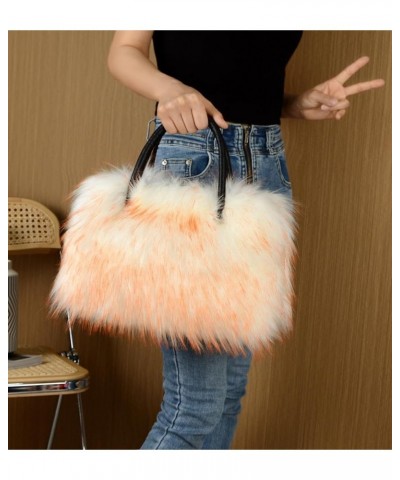 Furry Shoulder Bag for Women Fuzzy Faux Fur Large Tote Handbag Cute Soft Fluffy Purse Blue $22.03 Totes