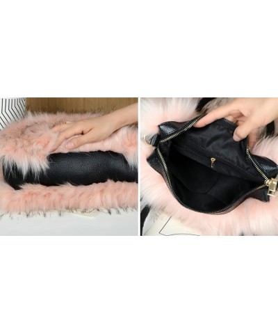 Furry Shoulder Bag for Women Fuzzy Faux Fur Large Tote Handbag Cute Soft Fluffy Purse Blue $22.03 Totes