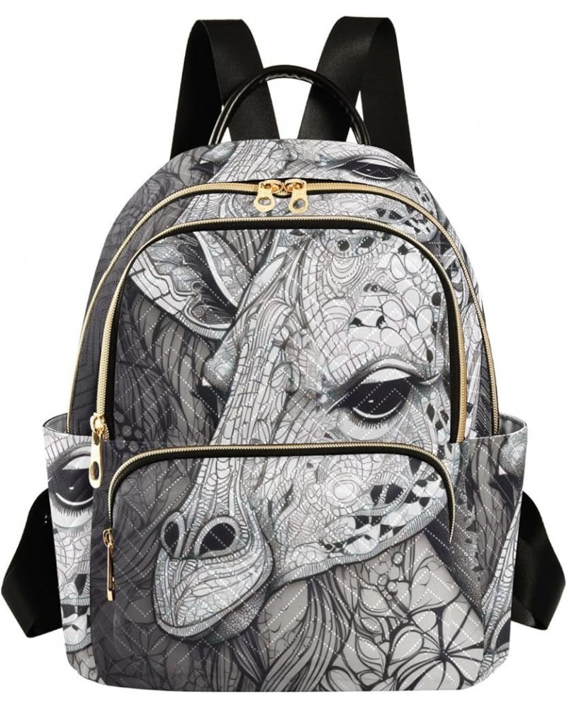 Medium Fashion Backpack for Women Sketch Of Giraffe Print Ladies Travel Daypack Aesthetic Shoulder Bag 10.2×5.1×12.5 IN $20.5...