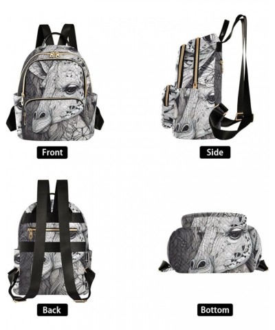 Medium Fashion Backpack for Women Sketch Of Giraffe Print Ladies Travel Daypack Aesthetic Shoulder Bag 10.2×5.1×12.5 IN $20.5...