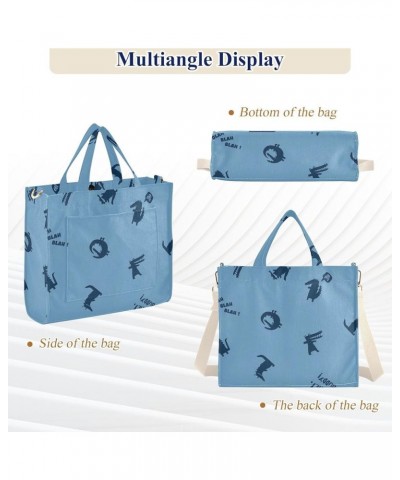 Crocodile Animal Design Womens Totes and Handbags Shopping Tote Bag Friend Animal Print Work Tote Pockets Blue Cute Crocodile...