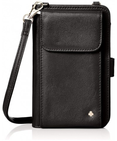 Women's Leather Wallet Pochette Black $30.24 Wallets