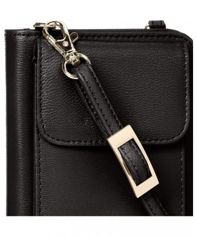 Women's Leather Wallet Pochette Black $30.24 Wallets