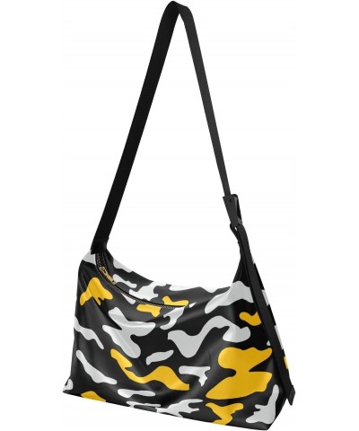 Women Boho Bag Camouflage Black Grey Yellow Shoulder Bag PU Leather Pouch Crossbody Bag Large Tote Handbag For Quick Getaway ...