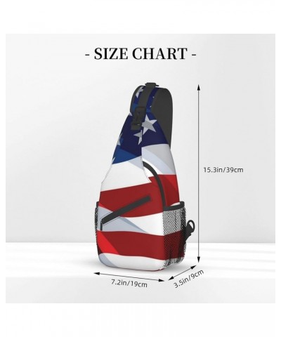 Anti-Theft American flag bats and baseballs Shoulder Backpack Sling Chest Crossbody Bag Cover Pack Rucksack Bicycle Sport Col...