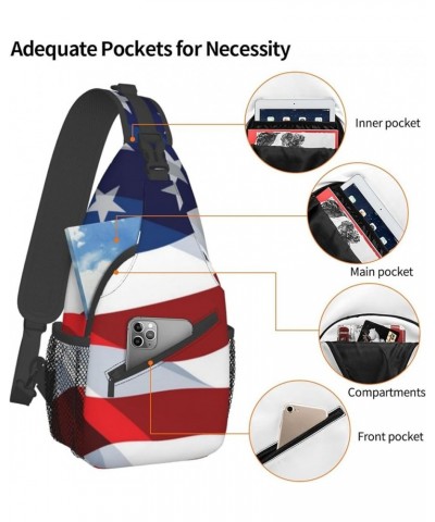 Anti-Theft American flag bats and baseballs Shoulder Backpack Sling Chest Crossbody Bag Cover Pack Rucksack Bicycle Sport Col...