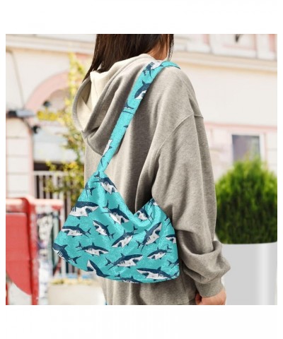 Seashells Corals Starfishes Plush Underarm Bag Women's Tote Handbags Fluffy Shoulder Bag Purse Tote Bags Phone Bag M-13 $10.6...