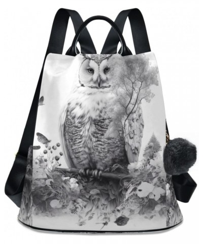 Women Fashion Backpack - Black White Owl, Anti Theft Casual Daypack Shoulder Bag Purse for Travel Work 15 inches $22.54 Backp...