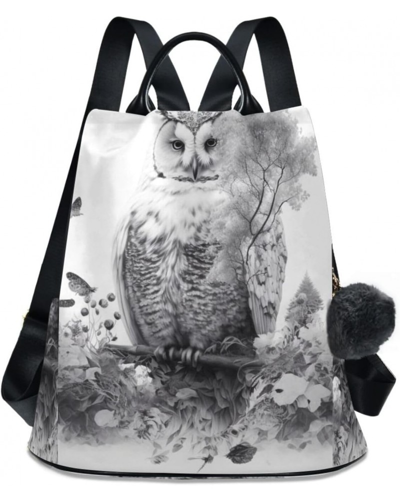 Women Fashion Backpack - Black White Owl, Anti Theft Casual Daypack Shoulder Bag Purse for Travel Work 15 inches $22.54 Backp...