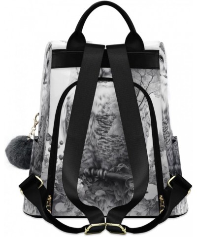 Women Fashion Backpack - Black White Owl, Anti Theft Casual Daypack Shoulder Bag Purse for Travel Work 15 inches $22.54 Backp...