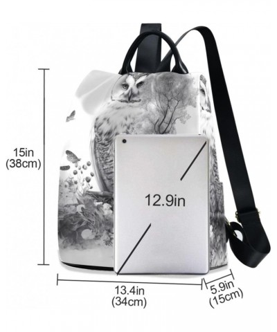 Women Fashion Backpack - Black White Owl, Anti Theft Casual Daypack Shoulder Bag Purse for Travel Work 15 inches $22.54 Backp...