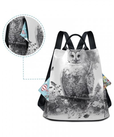 Women Fashion Backpack - Black White Owl, Anti Theft Casual Daypack Shoulder Bag Purse for Travel Work 15 inches $22.54 Backp...