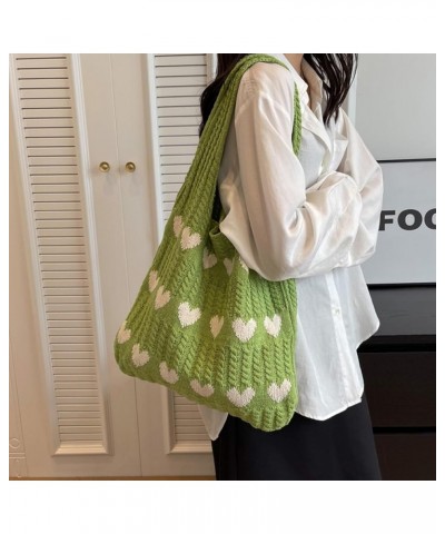 Women's Crochet Tote Bags Heart-shaped Beach Handbags Knit Vacation Aesthetic Casual Love Hobo Bags White $10.00 Backpacks