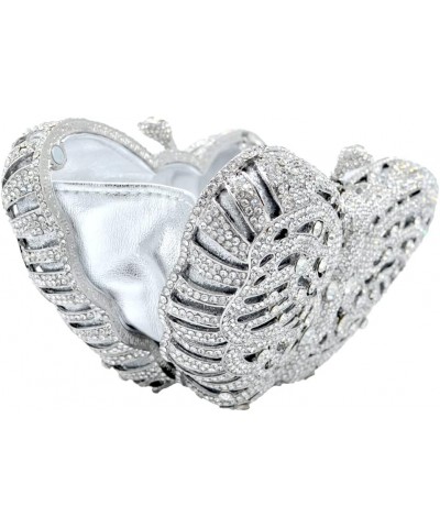 Women's Elegant Butterfly Rhinestone Evening Bags Luxury Crystal Clutch Wedding Party Cocktail Handbag Purse Silver $39.42 Ev...